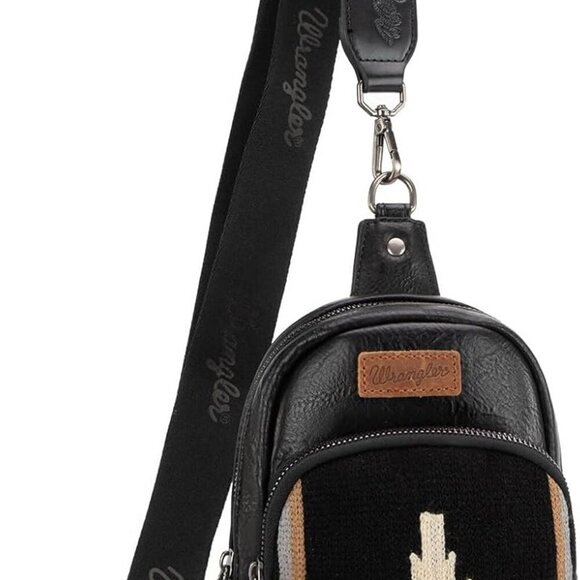Wrangler Aztec Sling Bag for Women Western Knitted Crossbody Purse and Chest Bag - Picture 1 of 7